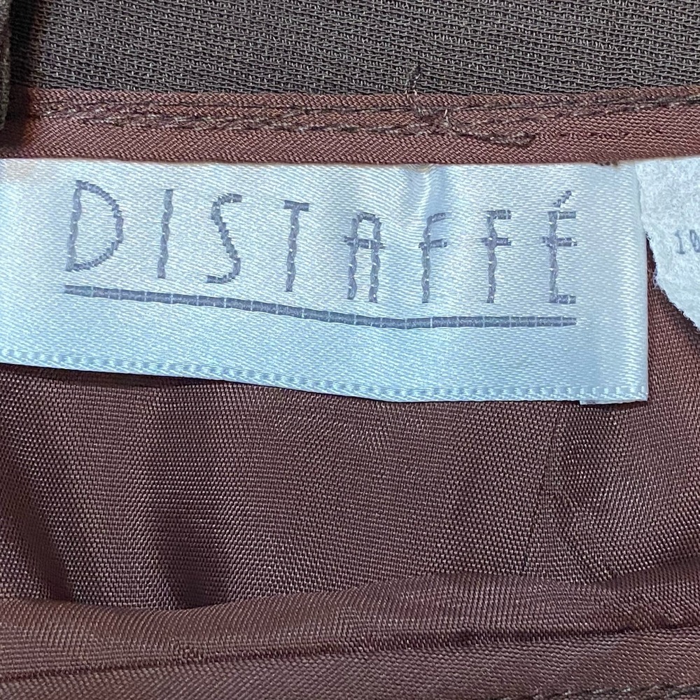 Distaffe Brown Pencil Skirt Vintage Size 14 MIDI‎ Career 90s Office Minimalist - Picture 4 of 5